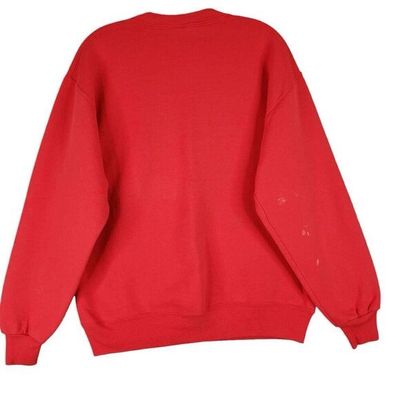Vintage 90s M&M Crewneck Sweatshirt Mens Size L Large Red Pullover USA Russell - Picture 3 of 12